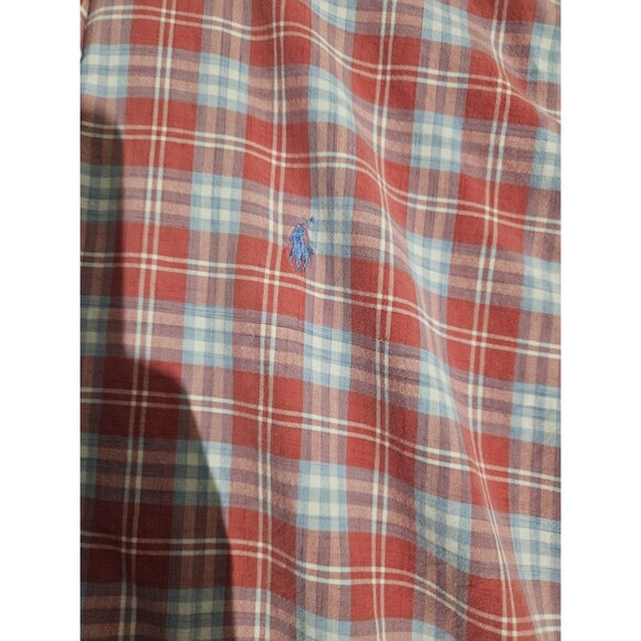 Ralph Lauren Shirt Blake Red Plaid Short Sleeve Button Down Mens Size Large - Picture 5 of 7